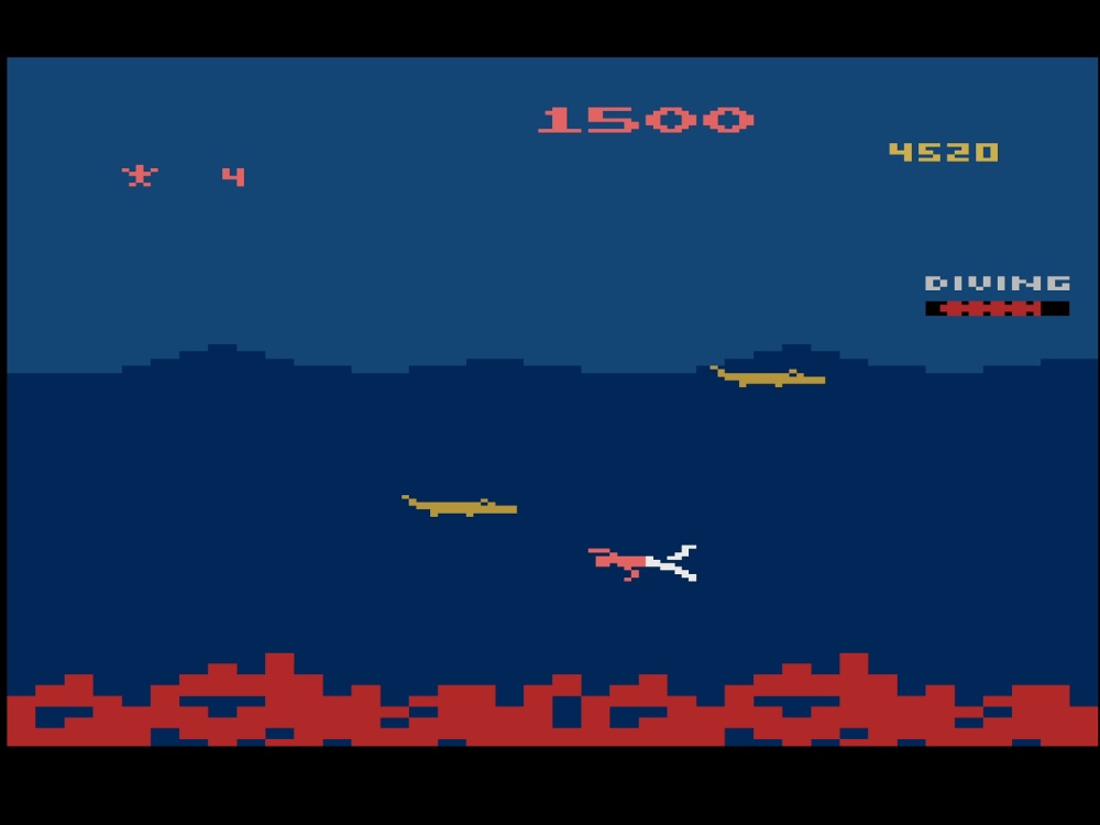 Gameplay of Jungle Hunt for Atari 2600